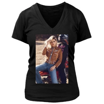 Selena Gomez Women's Deep V-Neck TShirt