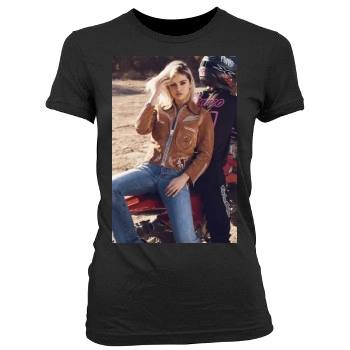 Selena Gomez Women's Junior Cut Crewneck T-Shirt