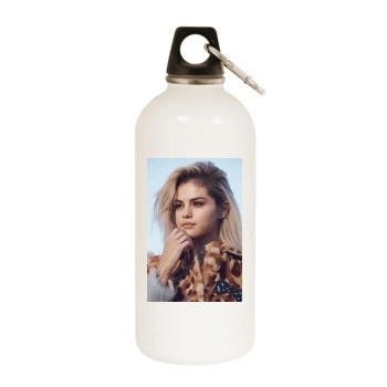 Selena Gomez White Water Bottle With Carabiner