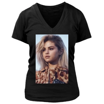 Selena Gomez Women's Deep V-Neck TShirt