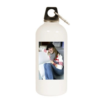 Samaire Armstrong White Water Bottle With Carabiner