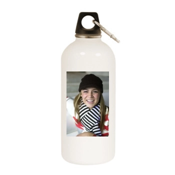 Samaire Armstrong White Water Bottle With Carabiner