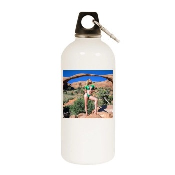 Sara Jean Underwood White Water Bottle With Carabiner