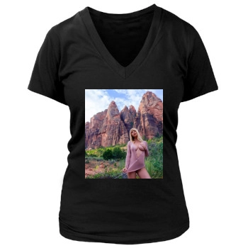 Sara Jean Underwood Women's Deep V-Neck TShirt