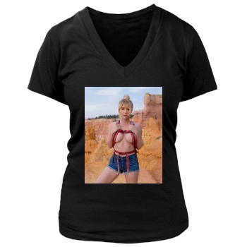 Sara Jean Underwood Women's Deep V-Neck TShirt