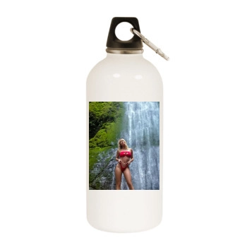 Sara Jean Underwood White Water Bottle With Carabiner