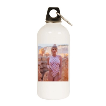 Sara Jean Underwood White Water Bottle With Carabiner