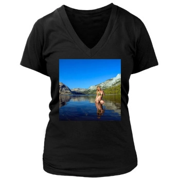 Sara Jean Underwood Women's Deep V-Neck TShirt