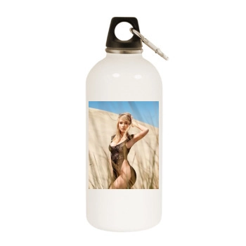 Sara Jean Underwood White Water Bottle With Carabiner