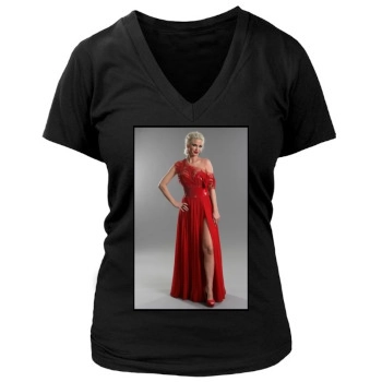 Sarah Harding Women's Deep V-Neck TShirt