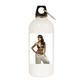 Sarah Shahi White Water Bottle With Carabiner