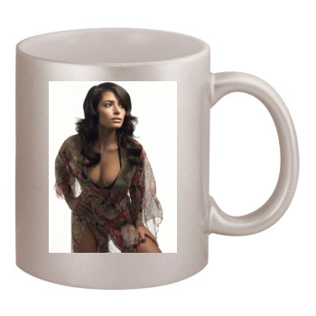 Sarah Shahi 11oz Metallic Silver Mug