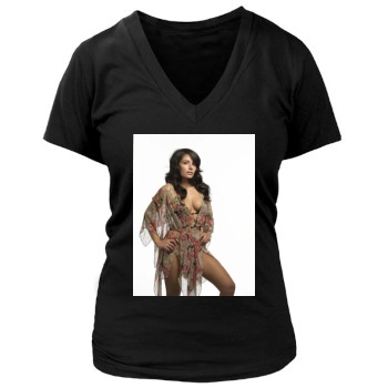 Sarah Shahi Women's Deep V-Neck TShirt