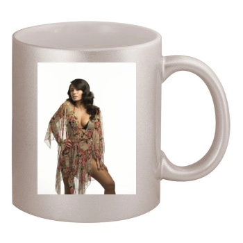 Sarah Shahi 11oz Metallic Silver Mug