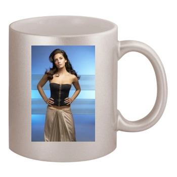 Sarah Shahi 11oz Metallic Silver Mug