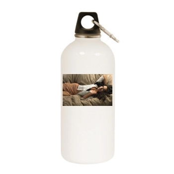 Sarah Shahi White Water Bottle With Carabiner