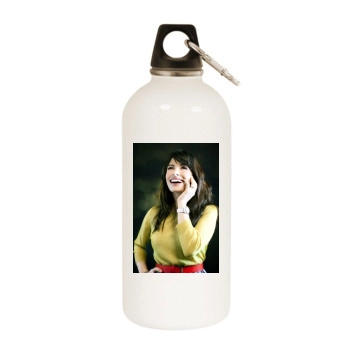 Sarah Shahi White Water Bottle With Carabiner