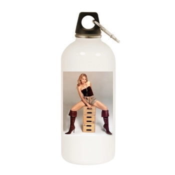 Sarah Carter White Water Bottle With Carabiner