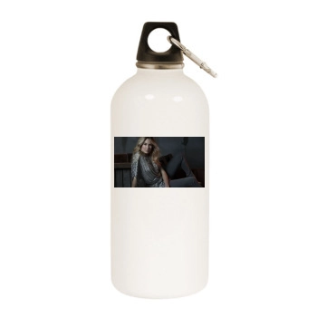 Sarah Carter White Water Bottle With Carabiner