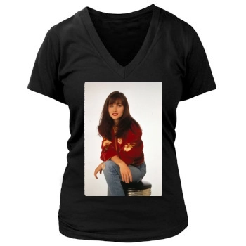 Shannen Doherty Women's Deep V-Neck TShirt