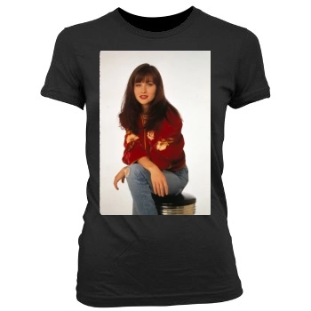 Shannen Doherty Women's Junior Cut Crewneck T-Shirt