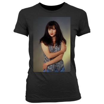 Shannen Doherty Women's Junior Cut Crewneck T-Shirt