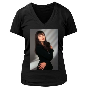 Shannen Doherty Women's Deep V-Neck TShirt