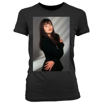 Shannen Doherty Women's Junior Cut Crewneck T-Shirt