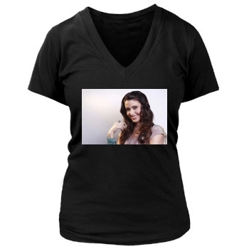 Shannon Elizabeth Women's Deep V-Neck TShirt