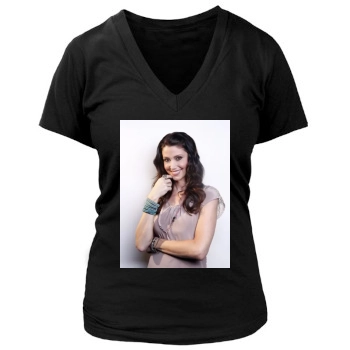 Shannon Elizabeth Women's Deep V-Neck TShirt