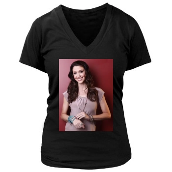 Shannon Elizabeth Women's Deep V-Neck TShirt