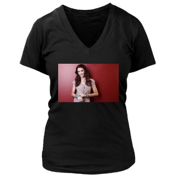 Shannon Elizabeth Women's Deep V-Neck TShirt