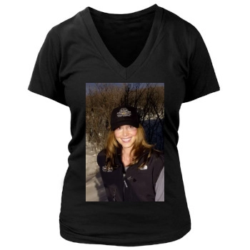 Shannon Elizabeth Women's Deep V-Neck TShirt