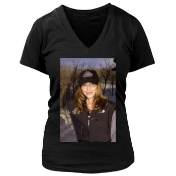 Shannon Elizabeth Women's Deep V-Neck TShirt