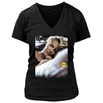 Sharon Stone Women's Deep V-Neck TShirt