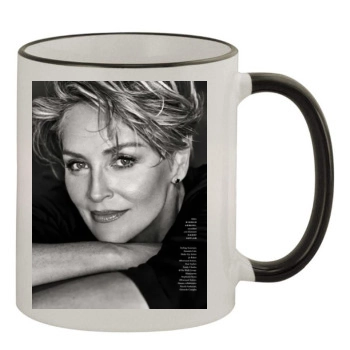 Sharon Stone 11oz Colored Rim & Handle Mug