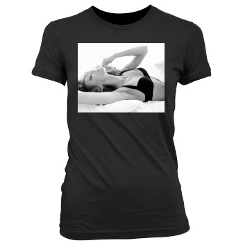 Hilary Swank Women's Junior Cut Crewneck T-Shirt