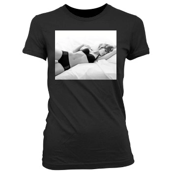 Hilary Swank Women's Junior Cut Crewneck T-Shirt