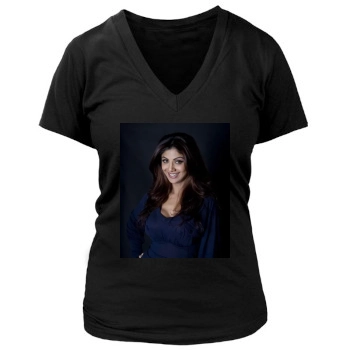 Shilpa Shetty Women's Deep V-Neck TShirt