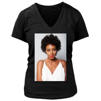 Solange Knowles Women's Deep V-Neck TShirt