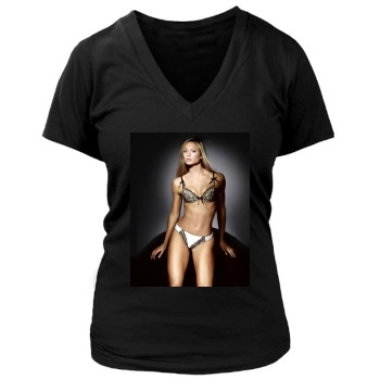 Stacy Keibler Women's Deep V-Neck TShirt