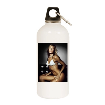 Stacy Keibler White Water Bottle With Carabiner