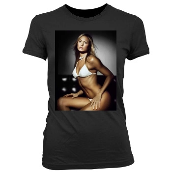 Stacy Keibler Women's Junior Cut Crewneck T-Shirt