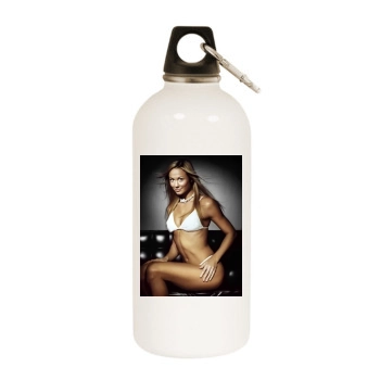 Stacy Keibler White Water Bottle With Carabiner