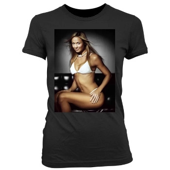 Stacy Keibler Women's Junior Cut Crewneck T-Shirt