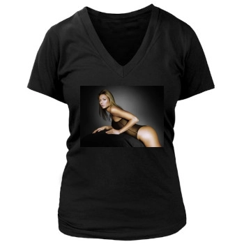 Stacy Keibler Women's Deep V-Neck TShirt