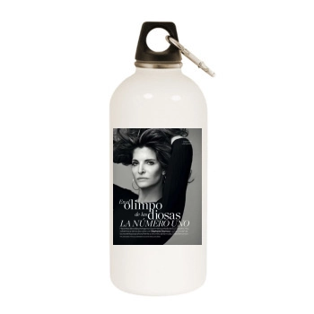 Stephanie Seymour White Water Bottle With Carabiner