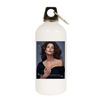 Stephanie Seymour White Water Bottle With Carabiner