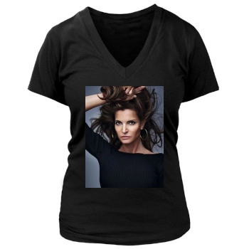 Stephanie Seymour Women's Deep V-Neck TShirt