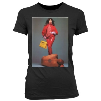 Stephanie Seymour Women's Junior Cut Crewneck T-Shirt